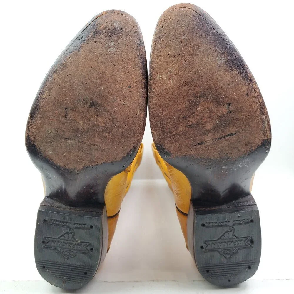 Ostrich Cowboy Boots African Only Leather Stitched Mexico 